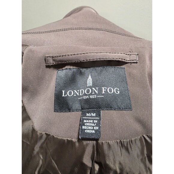 London Fog Womens Brown Hooded Raincoat Size M/M Polyester Blend - Picture 5 of 7